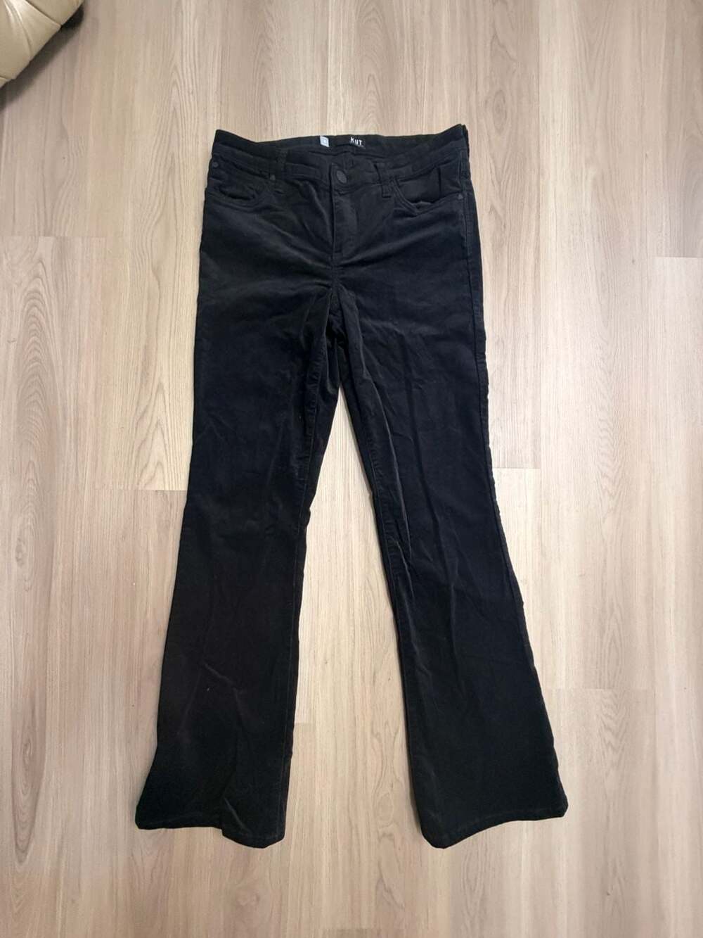 Kut From The Kloth Farrah Baby Bootcut Corduroy Pants Size 8 Black